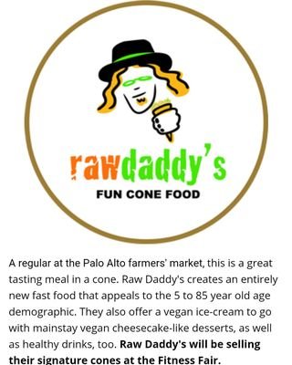 Organic, #Vegan Fun Cone Food made in the Bay Area. We serve at the Palo Alto Sunday market and cater.
The future is healthy fast food !