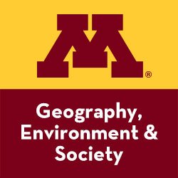 Geography, Environment & Society at the University of Minnesota is a top-ranked department that provides a setting for academic study or professional training.