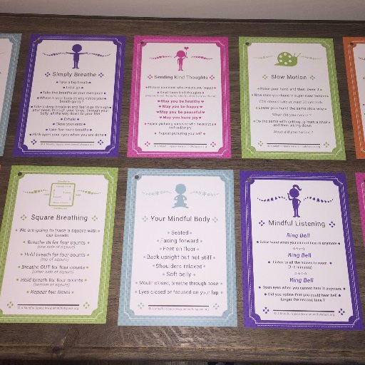 I teach mindfulness to children and teens.  I developed these flashcards to make it easier for others to teach these simple lessons.