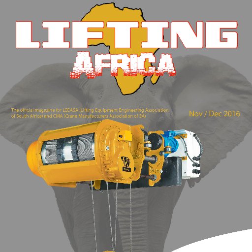 The official magazine for LEEASA (Lifting Equipment Engineering Association of South Africa) and CMA (Crane Manufacturers Association of SA)