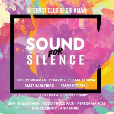 Bringing you the latest updates on Sound for Silence 2017, by the Interact Club of Sri Aman. #SFS17 #soundforsilence