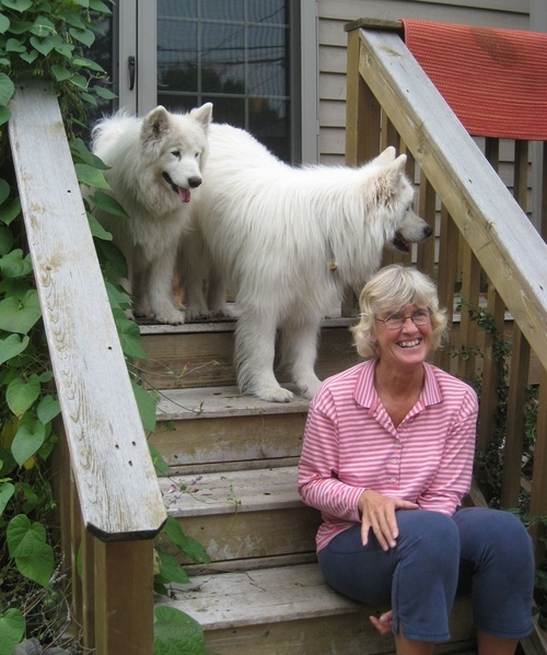 On the pages of Dogs Naturally Magazine, fitness fiend who is busy, active and involved--w/furry white dogs--who eat 'em raw & like it!