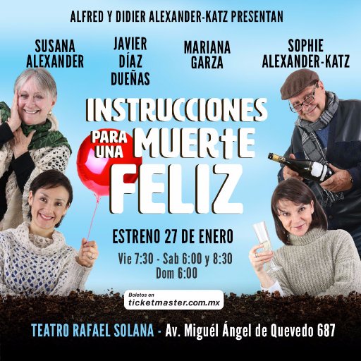 unamuertefeliz's profile picture. Te esperamos en el teatro Rafael Solana.

Viernes 7:30 pm
Sábado 6 y 8:30 pm
Domingo 6 pm