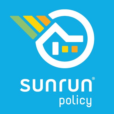 sunrunpolicy's profile picture. @SunrunPolicy advocates for key residential solar policies, such as net metering, across the US. Learn how you can #savewiththesun by visiting @Sunrun.