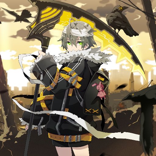 My name's Amber, this cool looking Scythe's called Crow. Together, we are Trickster! #SoulEaterRP