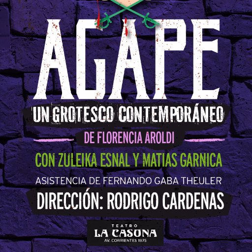 Obra teatral de Florencia Aroldi a estrenarse el domingo 12 de marzo en La Casona. Elenco: Matias Garnica y Zuleika Esnal. Asist Fer Gaba, Dire:Rodrigo Cárdenas