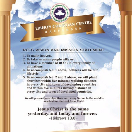 Liberty Christian Centre Harpenden, UK is a parish of the Redeemed Christian Church of God. @ Harpenden Trust Centre, 90 Southdown Rd Harpenden, AL5 1PS