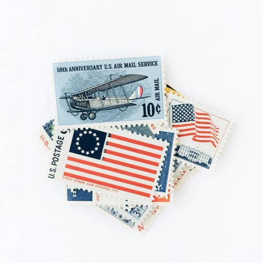 Vintage Canadian + American stamps.