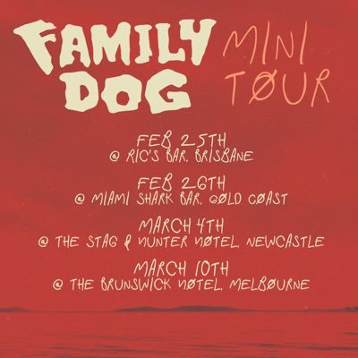 Family dog are a 3 to 5 piece rock band from Newcastle. 🐶🐶🐶🐶