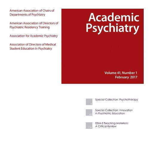 #PsychTwitter featuring #scholarly work on #academic #leadership & #innovative #MedEd in #psychiatry, #behavioralsciences & #healthprofessions.