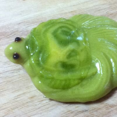 糸 犬でけた みかんアート