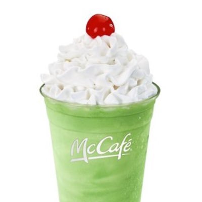 Smooth and creamy mint flavored shake topped with whipped topping and a cherry. But only for a limited time. Not affiliated with McDonald's.