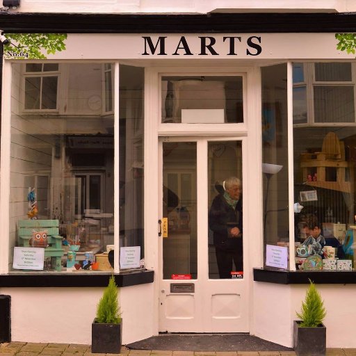 Gift shop selling jewellery and hand made gifts at 64 Trelowarren Street, Camborne Find us on Facebook as Marts