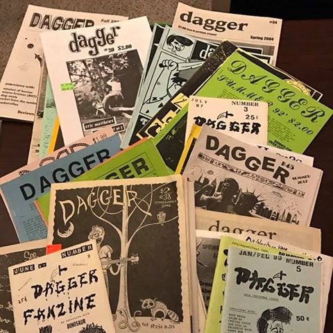 Compiler of music book WHERE THE WILD GIGS WERE (published by Hozac in Oct 2021) and Dagger zine scribbler