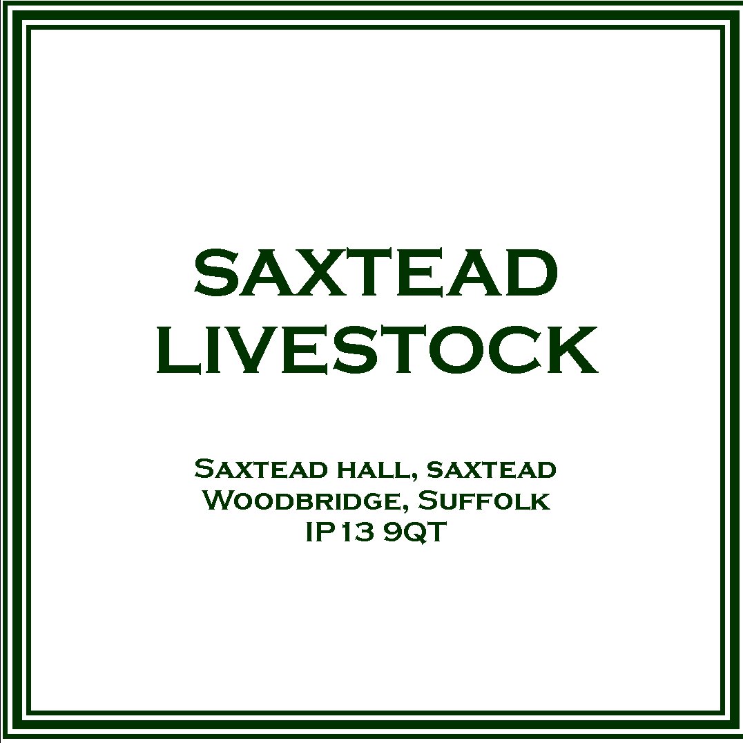 saxtead's profile picture. Welcome to the official Twitter page for Saxtead Livestock. We are a thoroughbred stud farm based in Framlingham, Near Woodbridge, Suffolk.