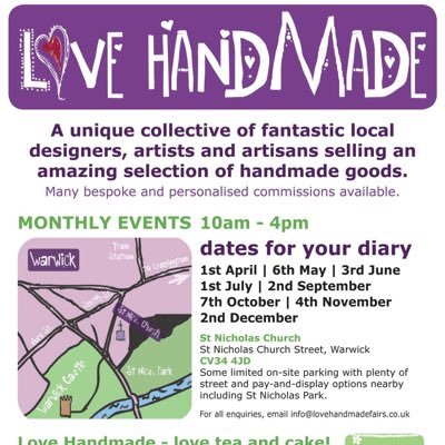 A co-operative of local artists and artisans bringing you the best handmade fairs in Warwickshire....oh, and awesome handmade cake, too!