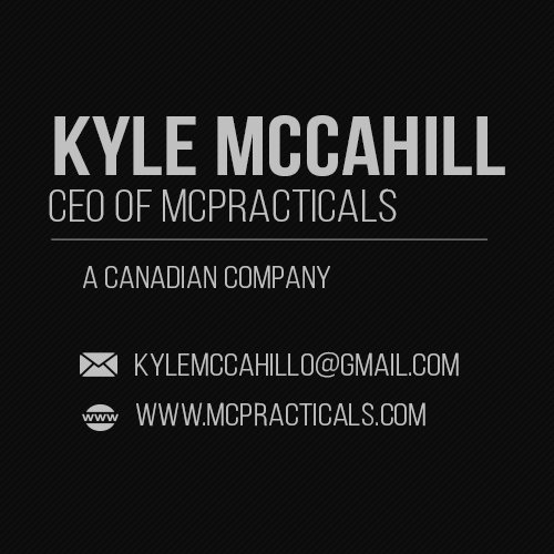 Kyle McCahill is a professional graphic designer, a young marketing and sales CEO at MCPracticals