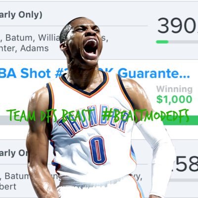 I'm part of the best team in DFS @BeastmodeDFS. if ur ready to make money join the team.DFS Beast provides crazy good lines for affordable prices. #BeastmodeDFS