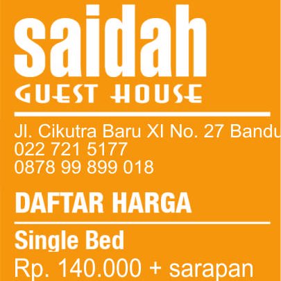 penginapan 17 kamar di tengah kota Bandung dengan harga terjangkau. Kebersihan adalah perhatian utama kami. Lokasi di Jl Cikutra baru XI no 27 hp: 087899899018