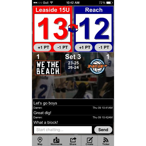 Fan generated mobile LIVE Scoreboards for amateur sports on your smartphone.