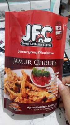 Jfc Adalah singkatan dari Jamur fantastic crispy. 
Jfc diolah secara higienis dan memiliki banyak rasa yang enak, sehingga cocok dijadikan sebagai cemilan.