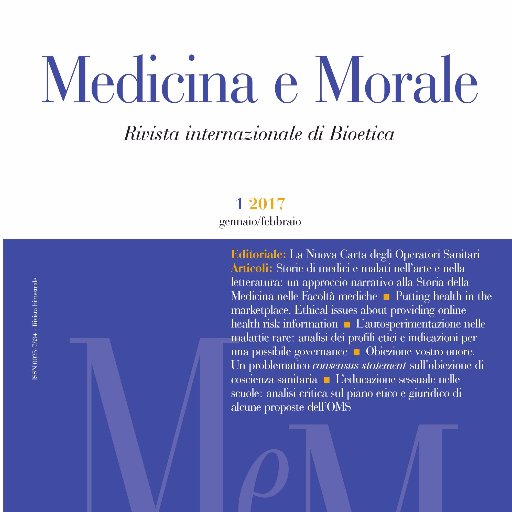 Medicina e Morale. Rivista internazionale di Bioetica è una rivista scientifica bimestrale promossa dall’Università Cattolica del Sacro Cuore