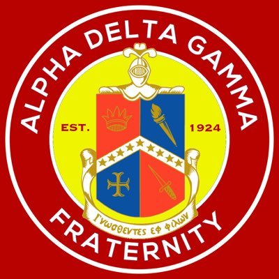 'A brother who is helped by a brother is like a city walled.' Alpha Delta Gamma National Fraternity, founded in 1924.