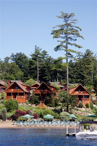 Four Season Gold crown resort located on beautiful Lake George, NY.  Deluxe Adirondack Lodges featuring a private beach, indoor/outdoor pool and much more!