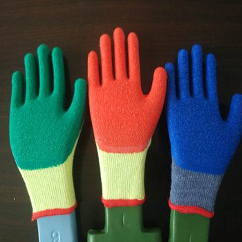 latex coated gloves, nitrile coated glove, latex film glove, cotton knit glove.