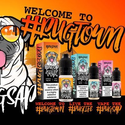 Here at Vape Pug Town we like two things, the greatest tasting highest quality juices and Pugs! Please follow our page for news, competitions and more!