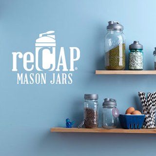 Reuse Mason jars in fun, creative, and unique ways with reCAP Mason Jars caps and accessories!  Shake, Pour, & Store!