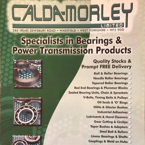 CaldaMorley1Ltd's profile picture. The specialists in bearings & power transmission products. Quality stocks and prompt delivery.  
'No Job Too Big or Too Small' #Bearings #PowerTransmission