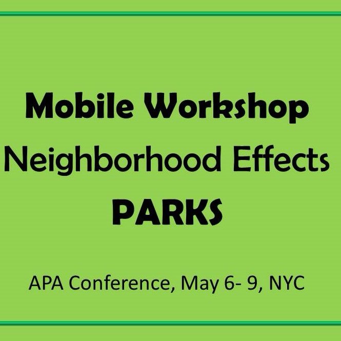 'Planners paying attention to the importance of #NYC #parks. This Twitter feed grew out of an #urban planning mobile workshop for the APA.
