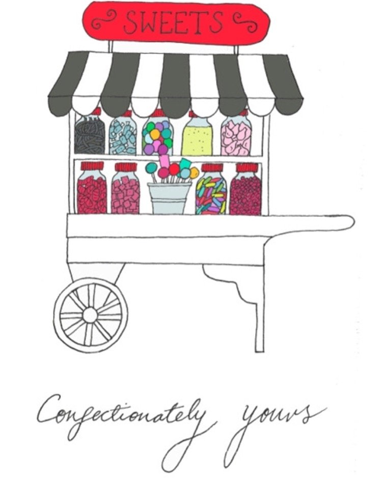 Candy cart available to hire - weddings, parties, special events, get in touch now 🍬🍭🍬