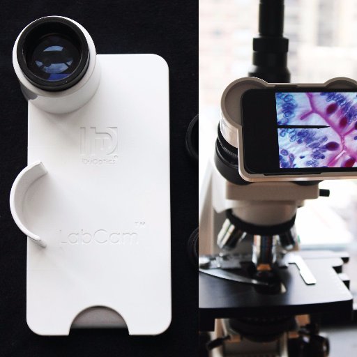 LabCam is an iPhone microscope adaptor equipped with a professional-grade 10X magnification lens that can take publication-quality images and videos.