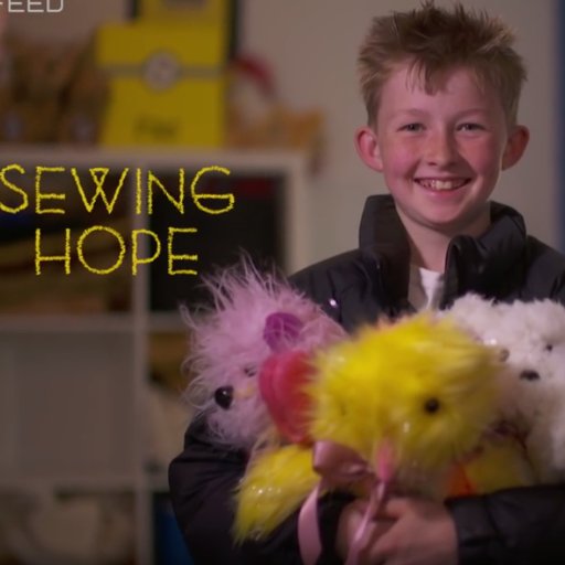 News on 12yo Campbell who handcrafts teddy bears 2 comfort sick children+raise awareness & fundraise 4 children's health care organisations + anti-bullying!