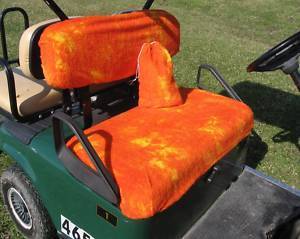 I make custom golf cart seat covers. To keep you from sitting on a hot(or cold)seat! They are good quality and highly recommended by our customers.