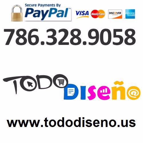 TodoDisenoUSA's profile picture. Diseño Gráfico: Impresos, Web, Mensajería de Texto, Ampliamos tus seguidores en Redes Sociales y más! 786.328.9058