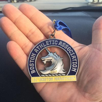 Mike Caruso (BSU Swim/Dive) training for 2017 Boston Marathon, member of