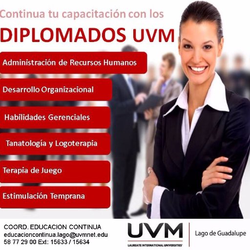 EdC_lago's profile picture. El área de Educación Continua de UVM Campus Lago de Guadalupe, tiene como objetivo elevar el desarrollo profesional de las personas y las empresas.