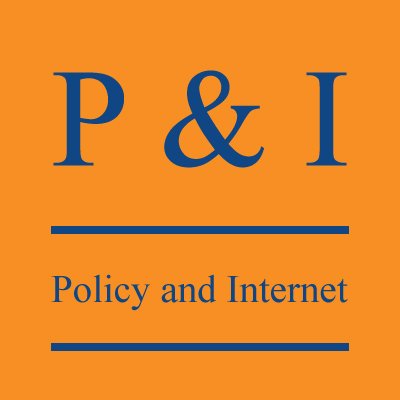 Policy & Internet journal investigates the relationship between the Internet & public policy. Editor in Chief @dhutchman. Managing Editor @MillyStilinovic.