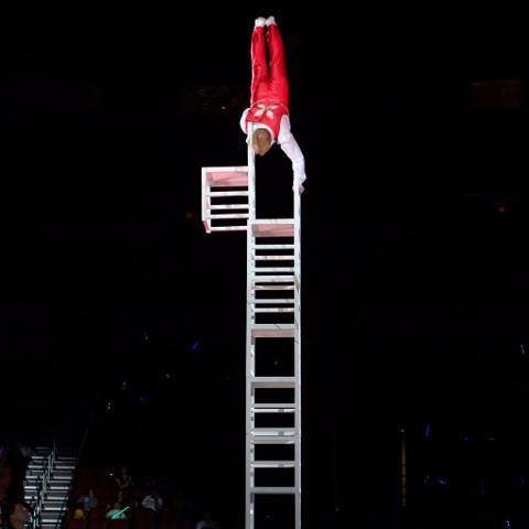 America's Oldest Daredevil Acrobat & His Death-Defying Tower of Chairs!!!  For booking call Heidi Herriott (407) 399-5600 or email Booking@AmazingSladek.com