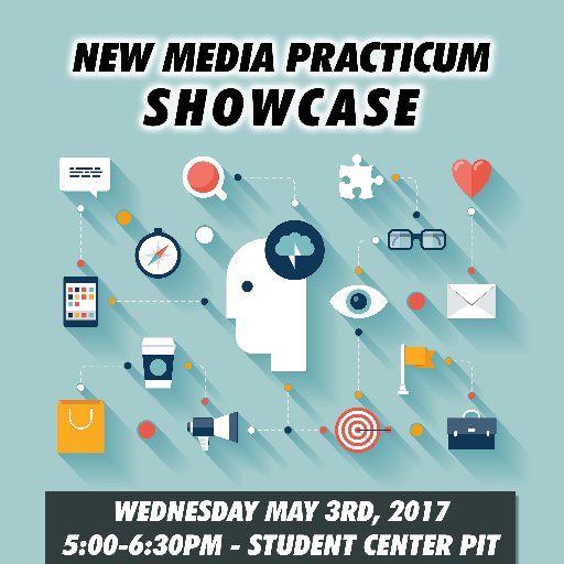 Join the New Media Production Showcase at Rowan University on May 3, 2017 from 5:00pm - 6:30pm. The showcase will be held in the Student Center Pit.