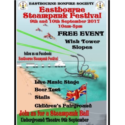 steampunk2017's profile picture. Steampunk Festival September 3rd and 4th 2022, Eastbourne Seafront Bandstand to Wish Tower Slopes Free event! lots of bands playing and to chill in the sun☀️