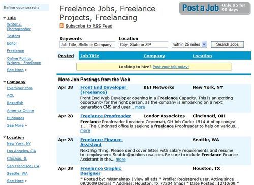 Freelance jobs home gives you valuable information on freelance jobs, freelance projects and freelancing jobs for successful online freelancing.