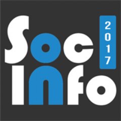 The 9th International Conference on Social Informatics (#SocInfo17) will run Sep 13-15, 2017. Full paper deadline on 14 June, 2017