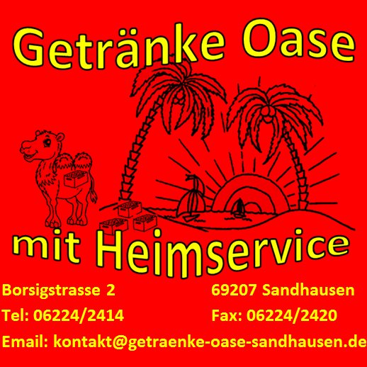 Wir sind ein Getränkehandel mit einem Heimservice in der Region Sandhausen, Wiesloch, Walldorf, Leimen, St.Ilgen und weiteren Gemeinden.