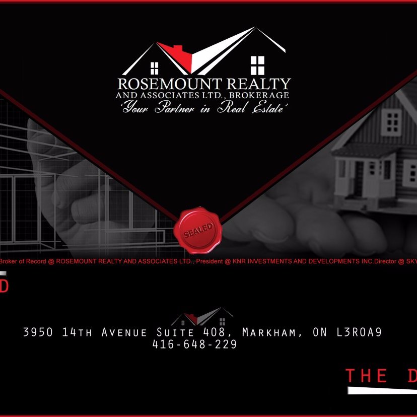 Welcome to RoseMount Realty Real Estate Services! Contact us today, to experience exceptional real estate service @ 416-648-2299