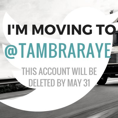 This account will be deleted by May 31, 2017. I'm moving to https://t.co/9UC6Z4ZZRd! Please follow & email tambra@nativsol.com