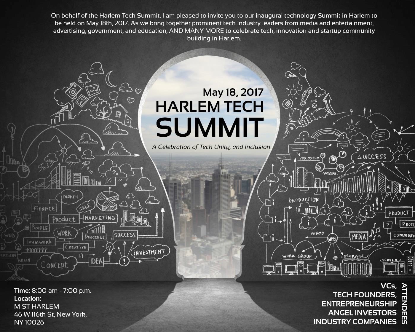 Harlem Tech Summit 🚀 May 18th, 8:30AM-7PM 🎤📸 46 W 116th st. New York, NY 10026